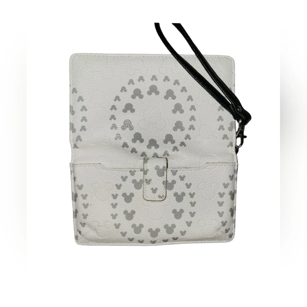 Disney Mickey Mouse Icon Geometric Wallet Wristlet Cream & Gray